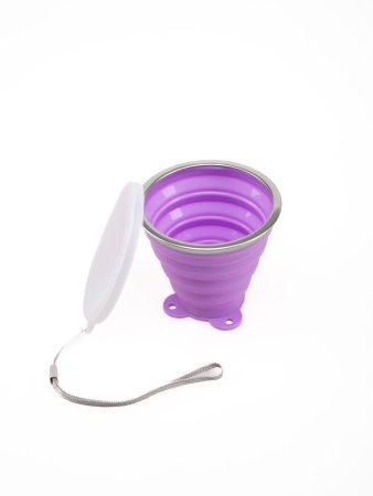 Складной силиконовый стакан (фиолетовый)