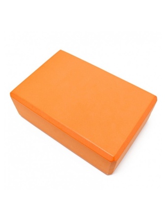 Блок для йоги, кубик (кирпич) для растяжки, оранжевый